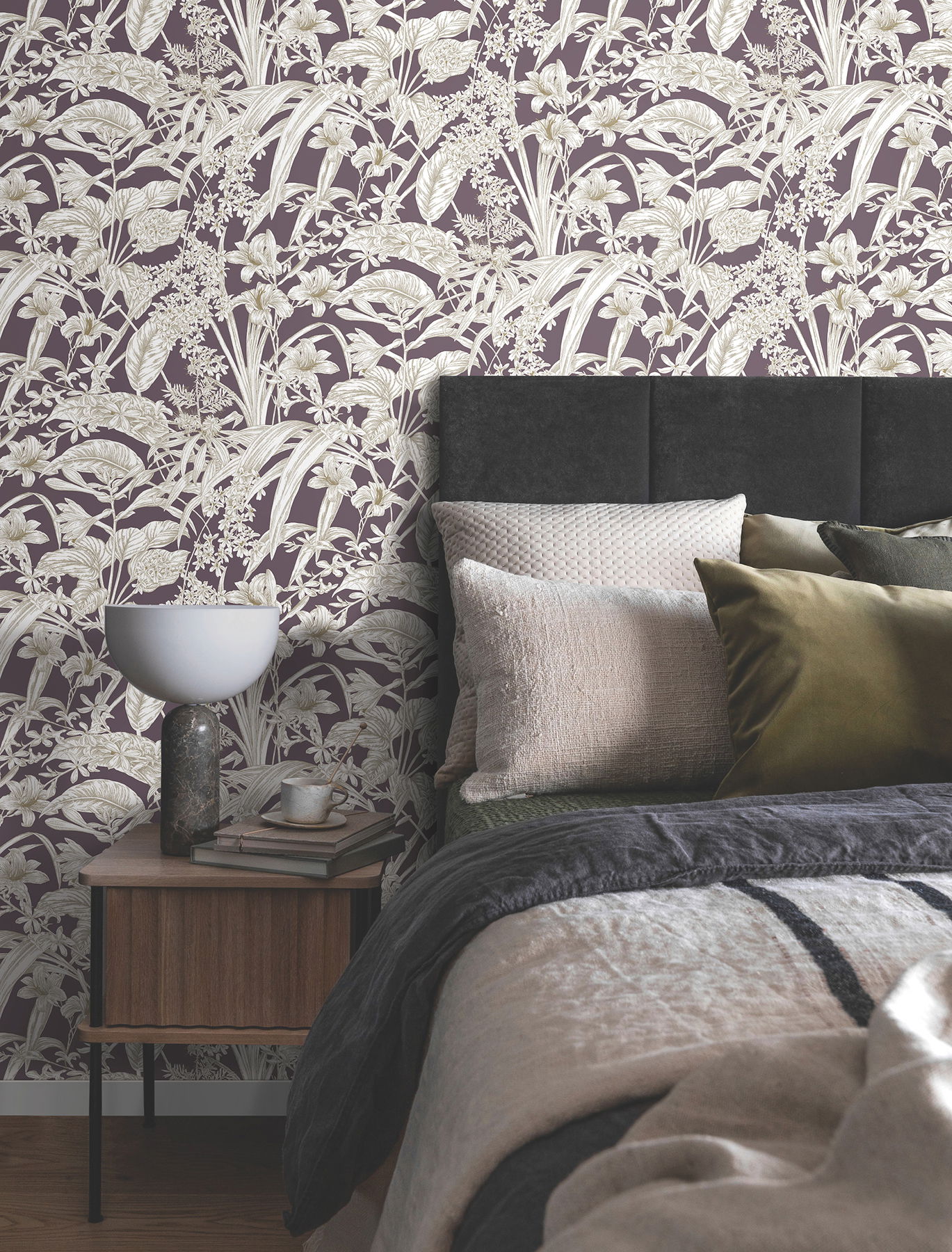 Orchid Conservatory Toile Mulberry Wallpaper large image 