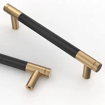 Online Designer Bathroom 10 Pack 5 Inch(128Mm) Matte Black And Champagne Bronze Cabinet Pulls Knurled Cabinet Handles Cupboard Handles Kitchen Cabinet Hardware For Cupboard Drawer Pulls