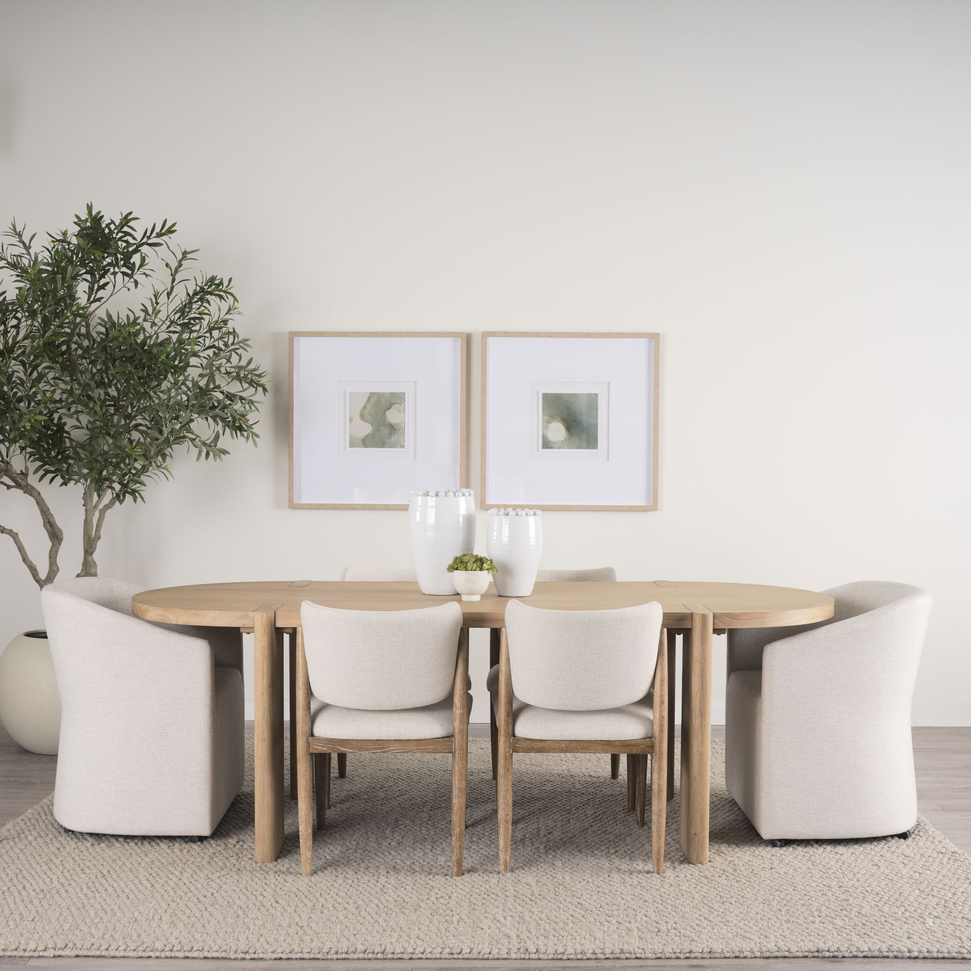 Sondra Oatmeal Performance Fabric Upholstered Club Dining Chair large image 