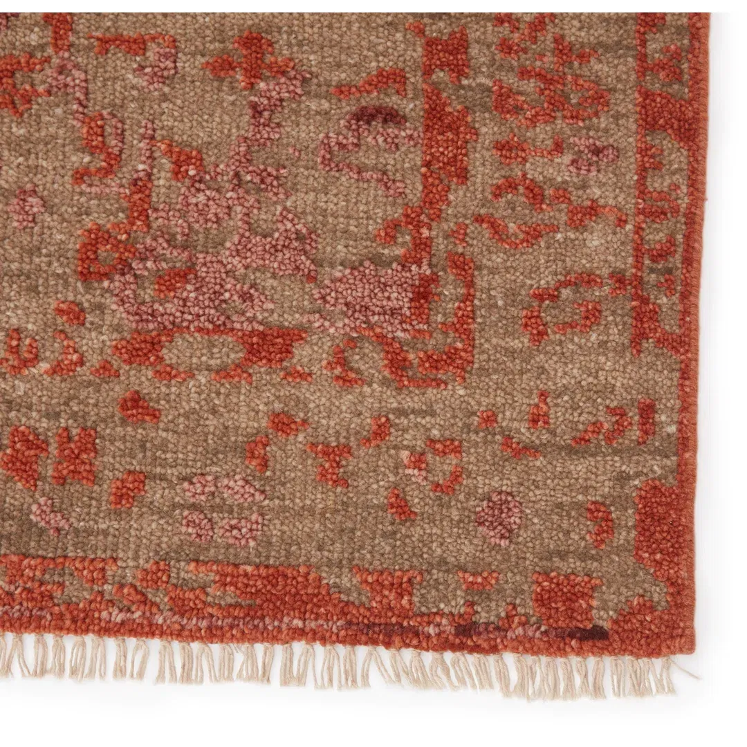 Azar Oriental Hand Knotted Wool Red/Gray Area Rug large image 