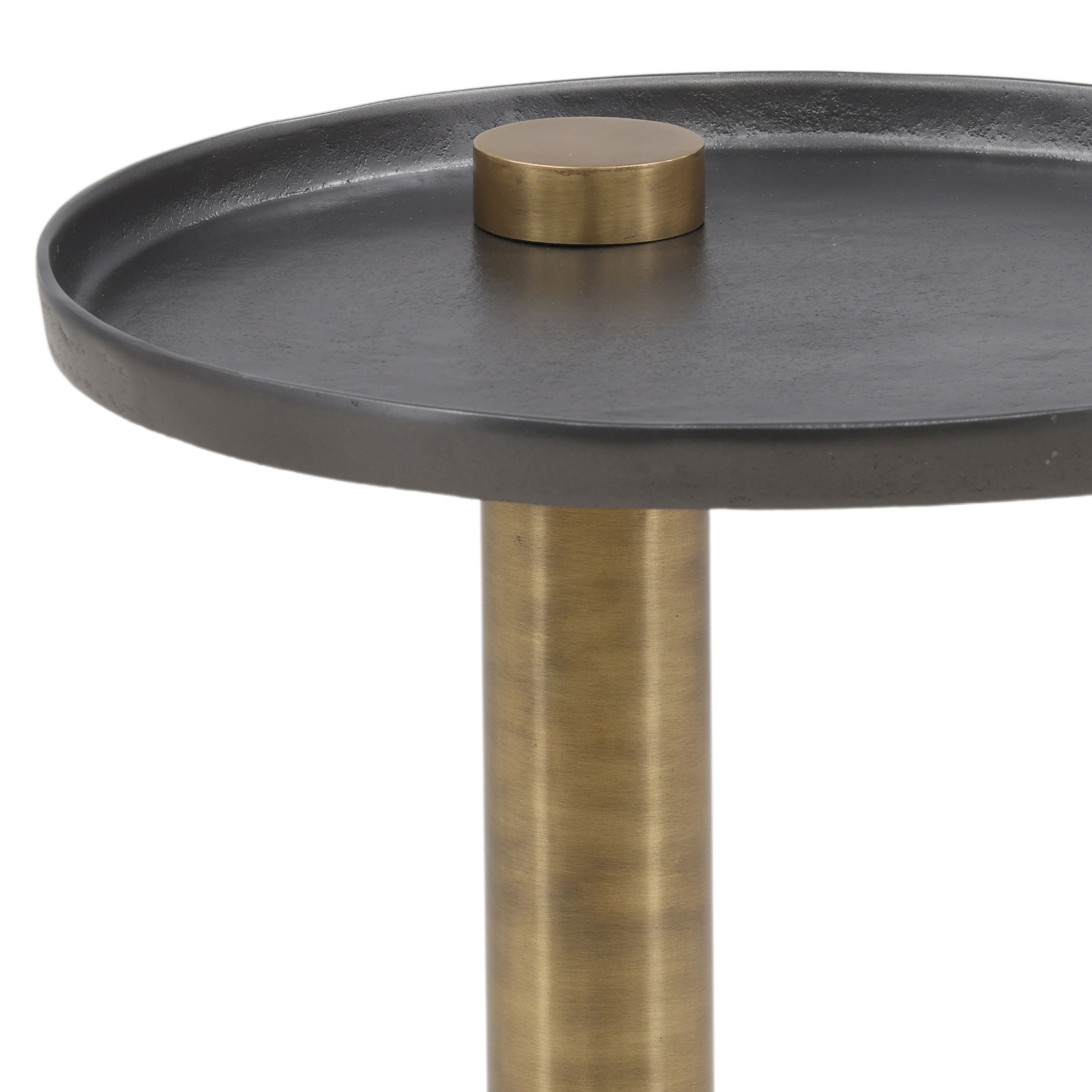 Yara Side Table Gold, Side & End Table by Dovetail, 19.7" width x 24.5" height x 19.7" diameter x 19.7" depth View 5
