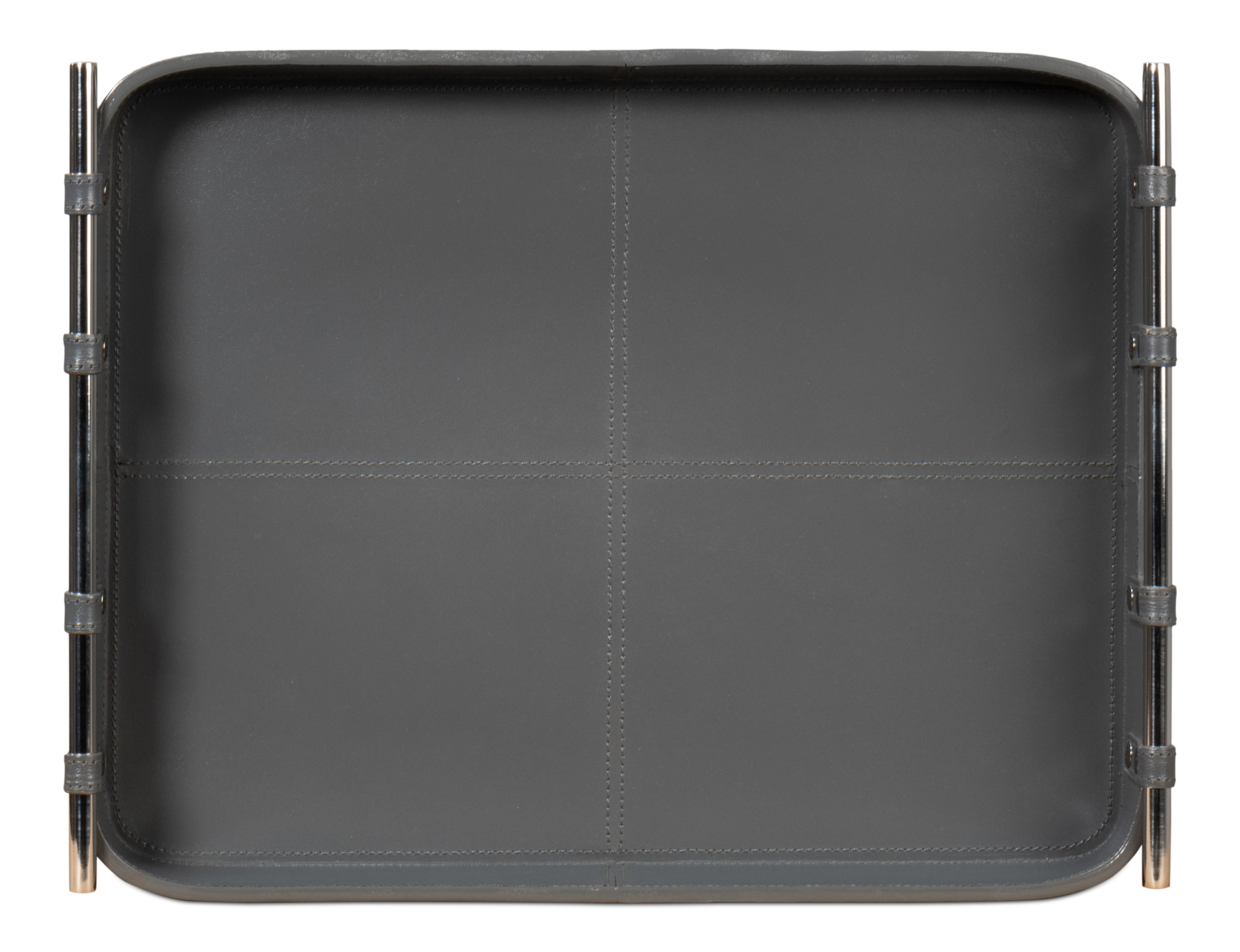 Safari Leather Tray, Quiet Shade, Decor by Sarreid, 19" length x 15" width x 2" height View 11