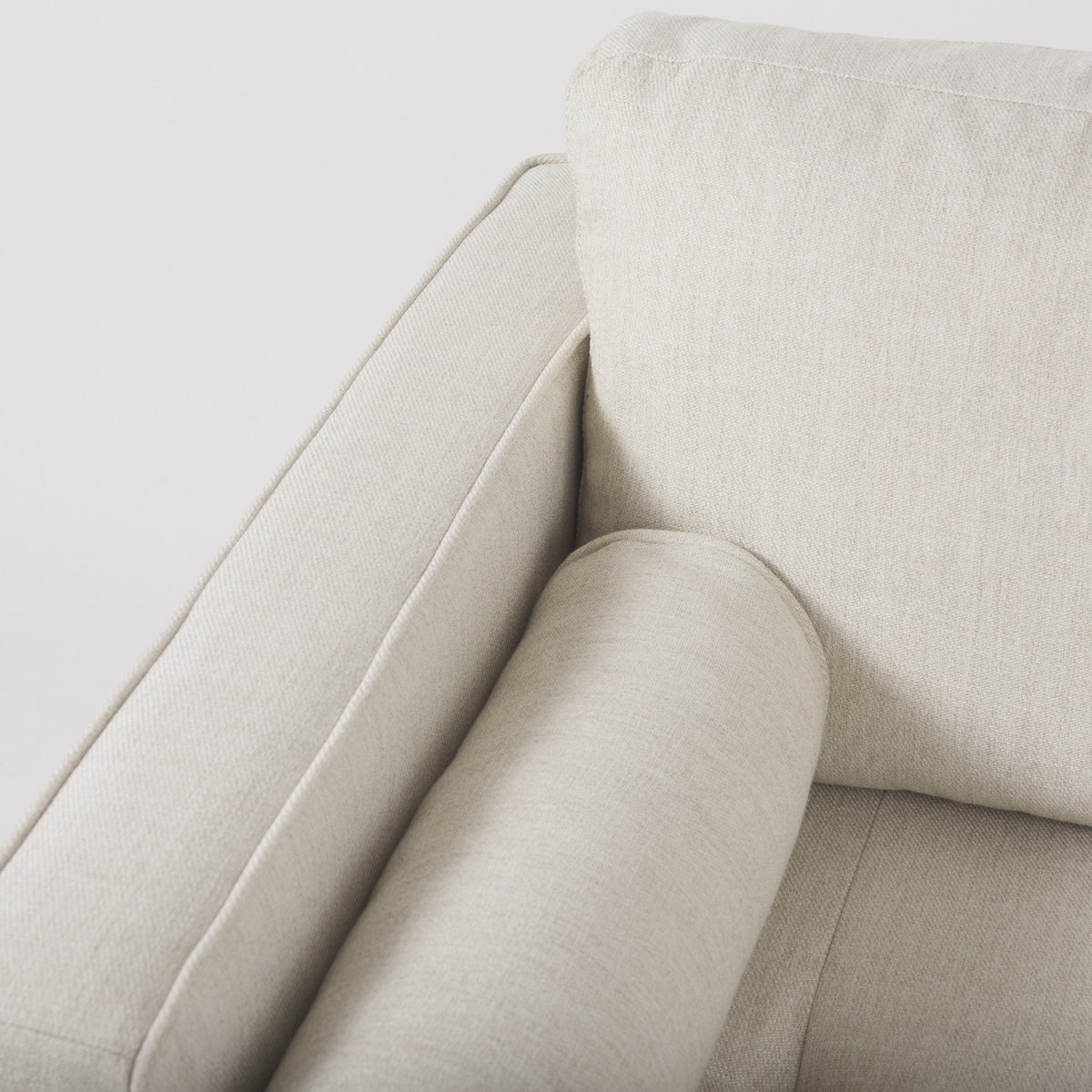 Loretta  Cream Fabric Chair with Two Bolster Cushions, Accent Chair by Mercana, 40.75" length x 36.22" width x 33.86" height View 11