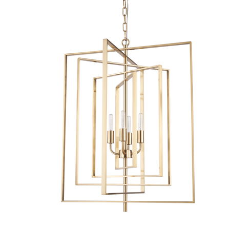 Colleen Antiqued Gold Metal 4-Light Chandelier
