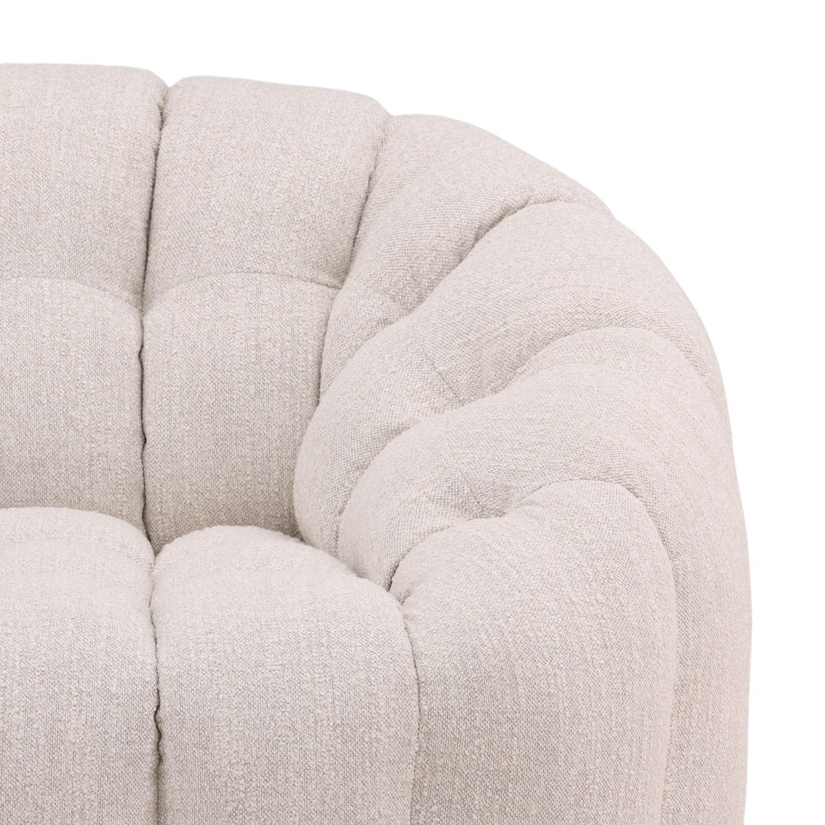 Rume Swivel Chair Cream, Accent Chair by Dovetail, 42.13" width x 30.71" height x 38.98" depth View 6