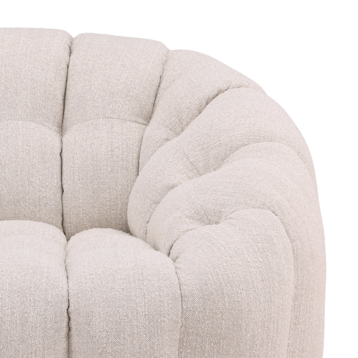 Rume Swivel Chair Cream, Accent Chair by Dovetail, 42.13" width x 30.71" height x 38.98" depth View 6