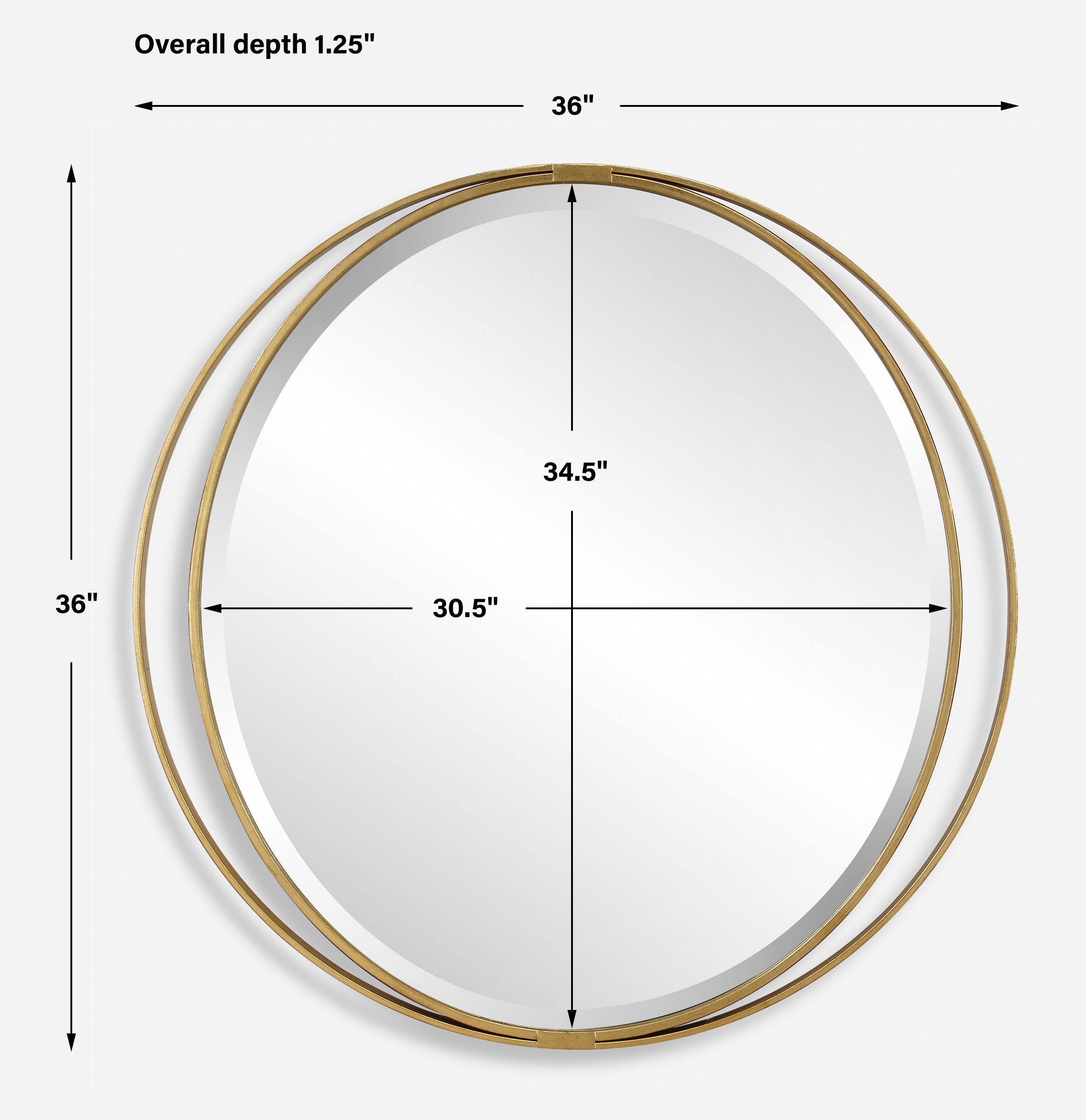 Rhodes Gold Round Mirror large image 