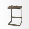 Kiran Backless 26in Seat Counter Stool | Brown Wood with Antique Nickel, Counter & Bar Stool by Mercana, 17" length x 17" width x 26" height thumbnail 6