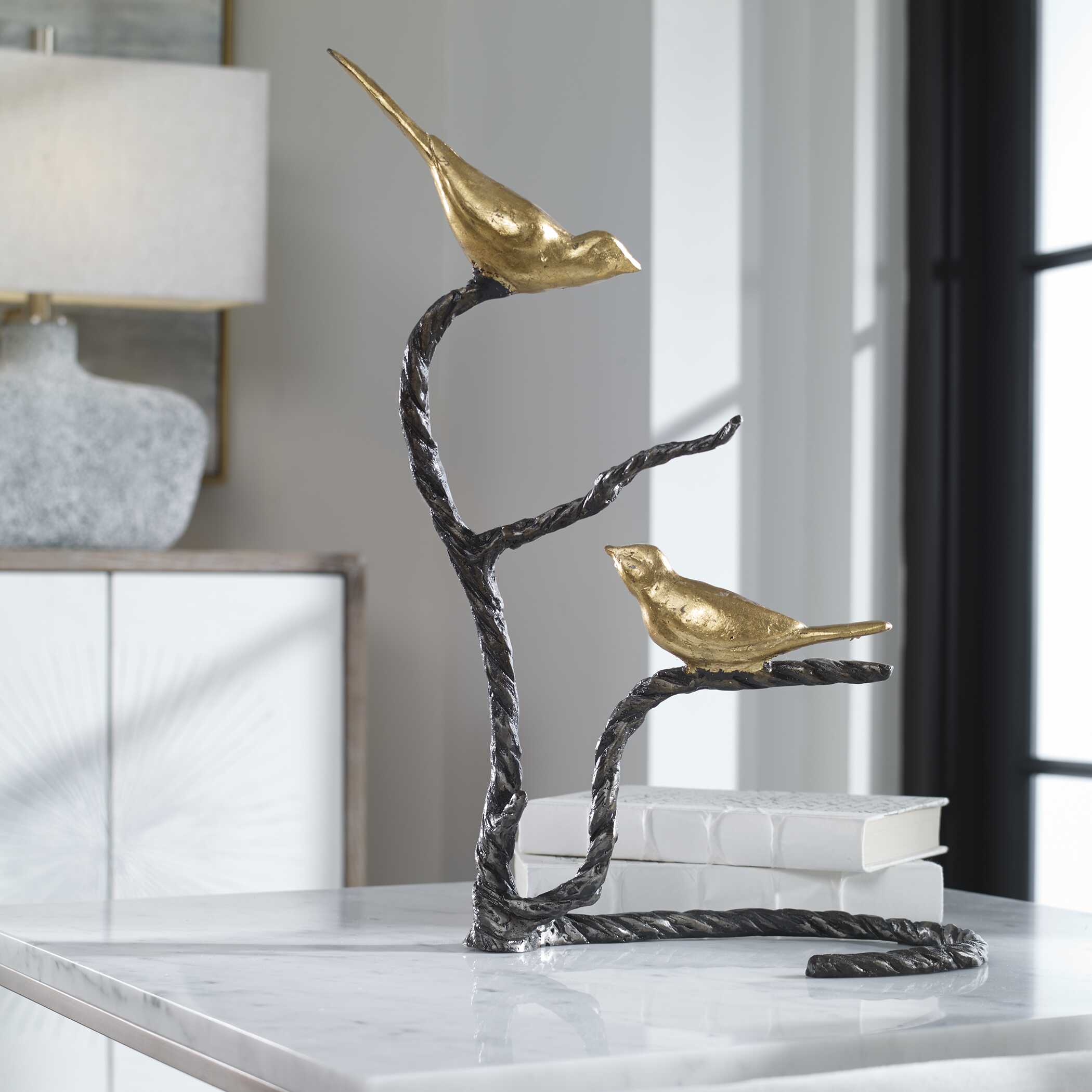 Birds On A Limb Sculpture, Decorative by Uttermost, 11.62" width x 18.25" height x 6.12" depth View 5