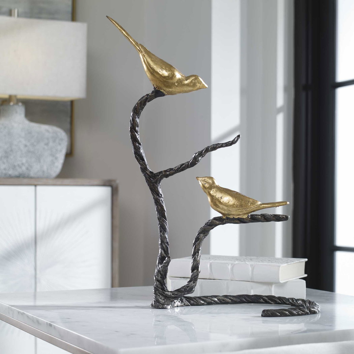 Birds On A Limb Sculpture, Figurines & Statue by Uttermost, 11.62" width x 18.25" height x 6.12" depth View 5