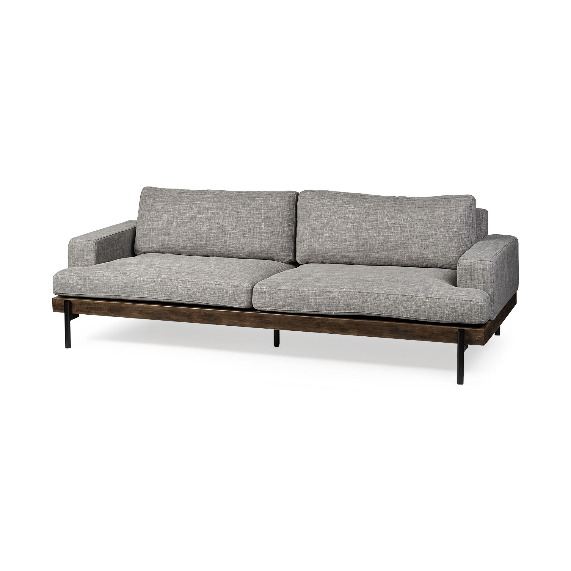 Colburne II 95' Gray Upholstered Three Seater Sofa, Sofas & Sectional by Mercana, 95.28" length x 41.34" width x 27.95" height View 1