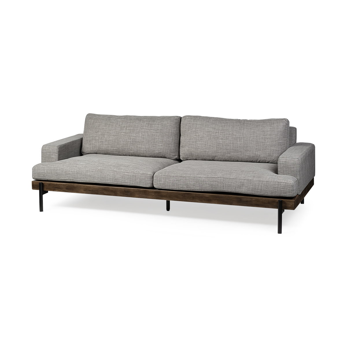 Colburne II 95' Gray Upholstered Three Seater Sofa, Sofas & Sectional by Mercana, 95.28" length x 41.34" width x 27.95" height View 1