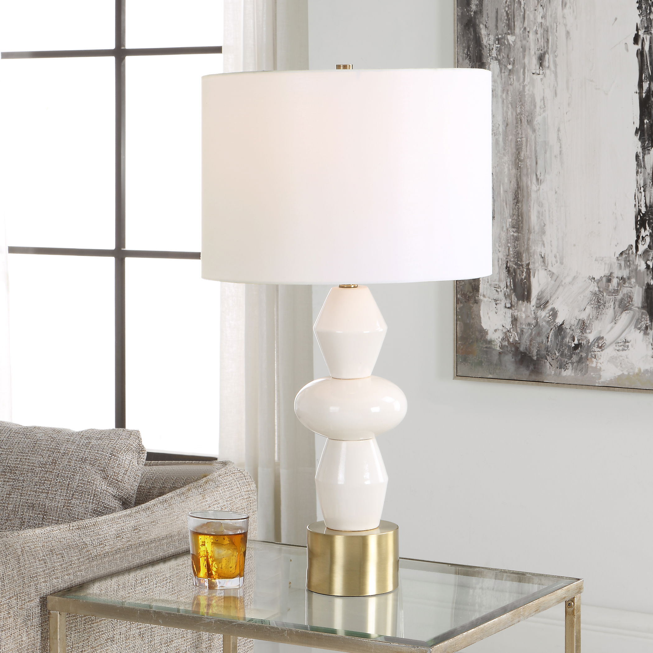 Architect White Table Lamp large image 