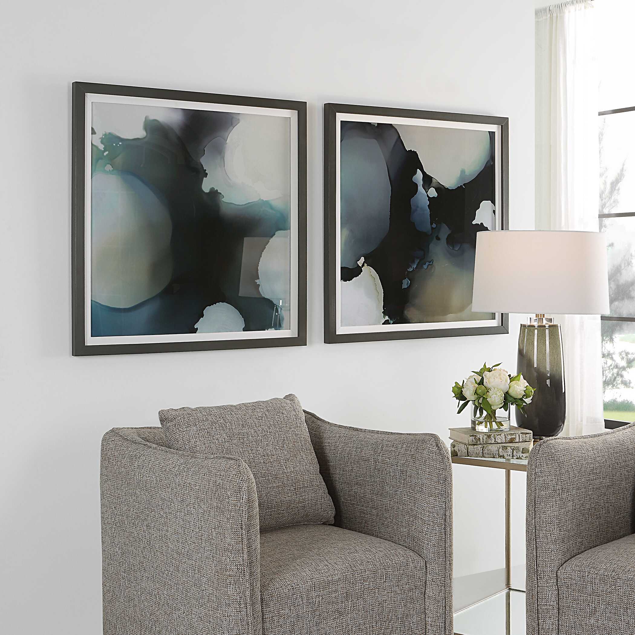 Telescopic Abstract Framed Prints Set/2, Painting by Uttermost, 34" width x 34" height x 1.25" depth View 4