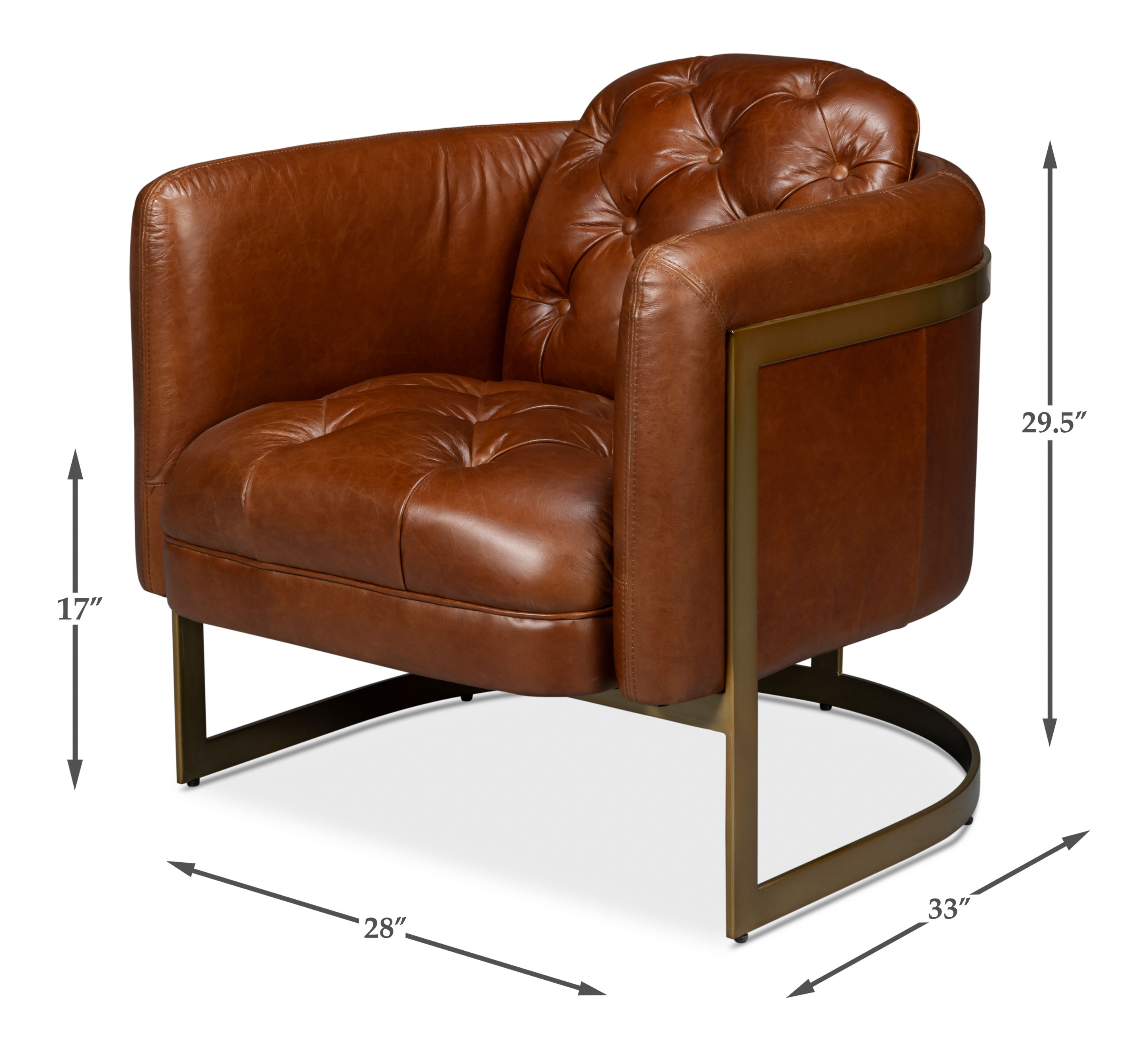 Finn Leather Club Chair, Havana Brown large image 