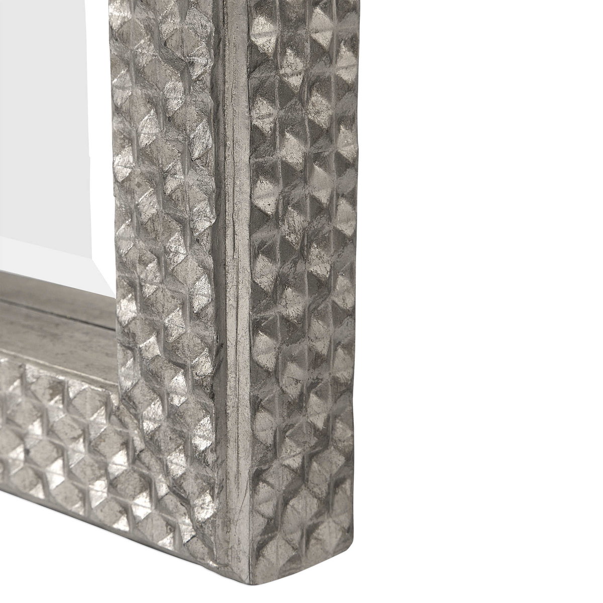 Cacelia Metallic Silver Mirror, by Uttermost, 2'4" width x 6'3.25" height x 2.37" depth View 6