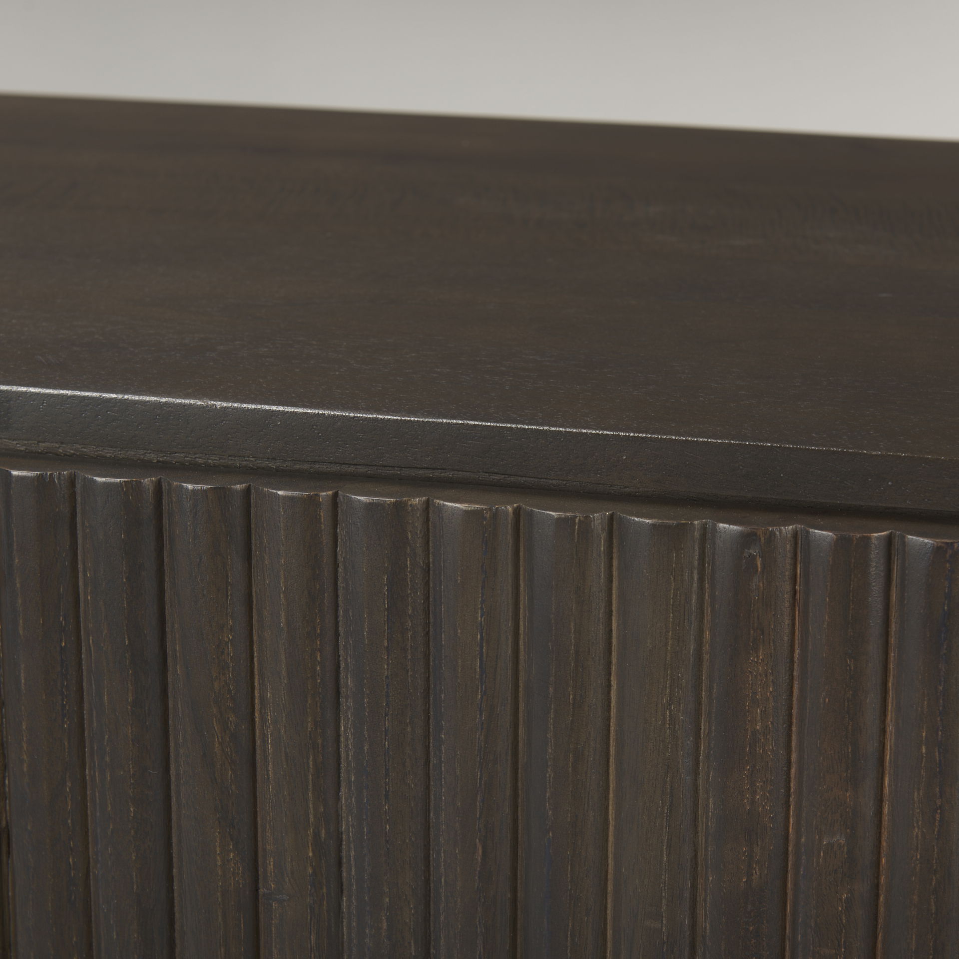 Terra 72L x 18W x 32H Dark Brown Wood Fluted Sideboard large image 