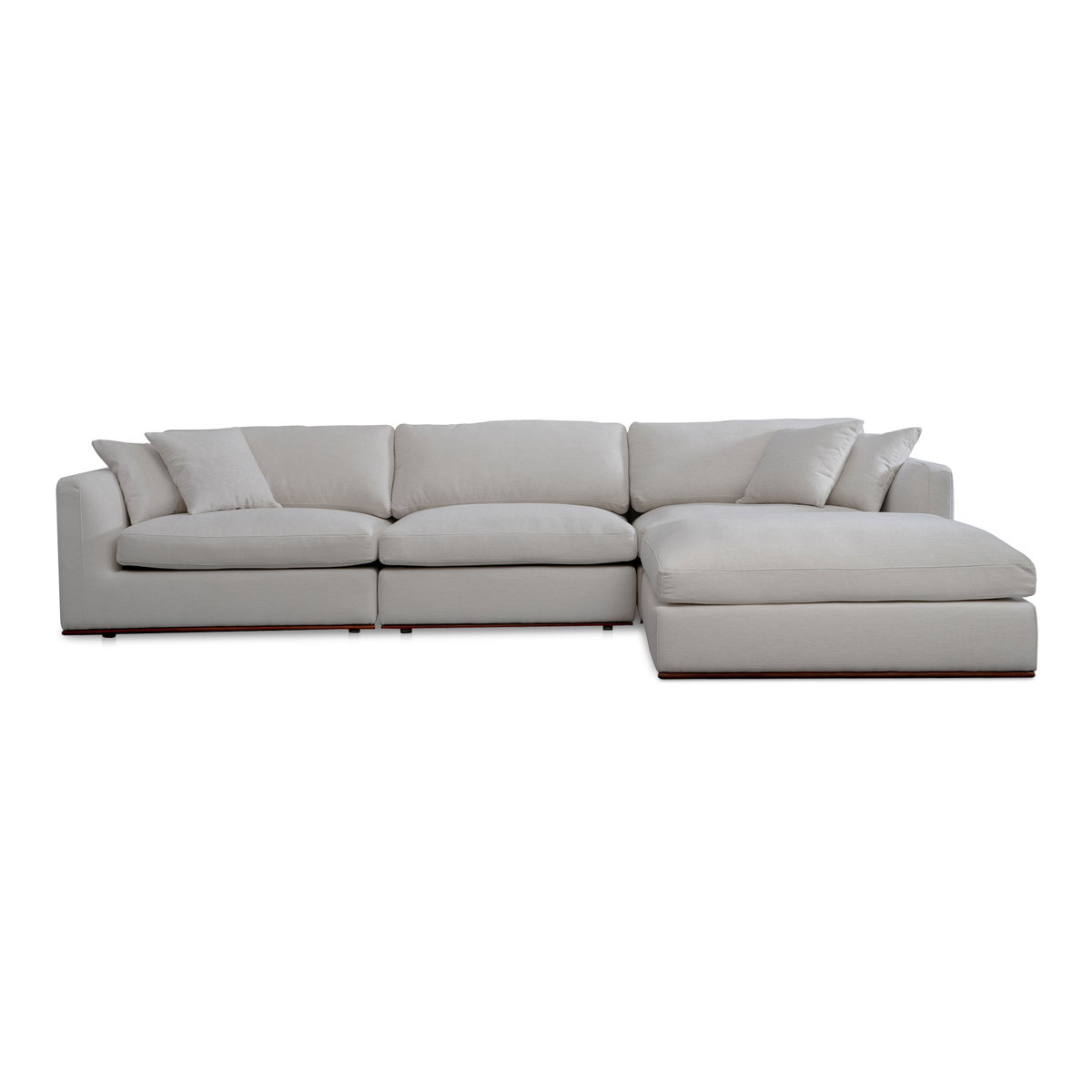 Rue Lounge Modular Sectional Off White, Sectional Sofa by Moe's Home, 136.2" width x 23.6" height x 81.8" depth View 1