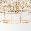 Thad 4-Light Natural Woven Rattan Dome Chandelier, by Mercana, 38" length x 38" width x 21" height thumbnail 9
