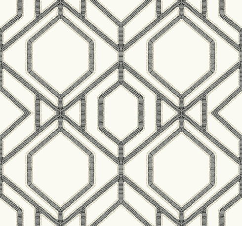 Sawgrass Trellis White & Grey Wallpaper