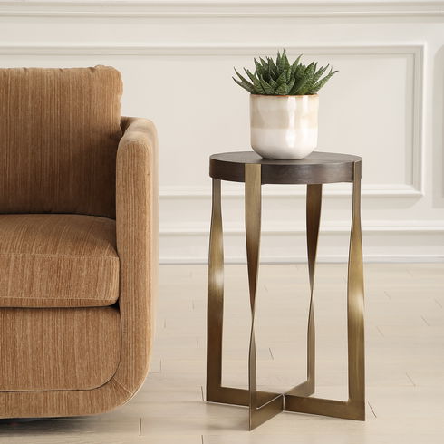 Drew Brass Accent Table