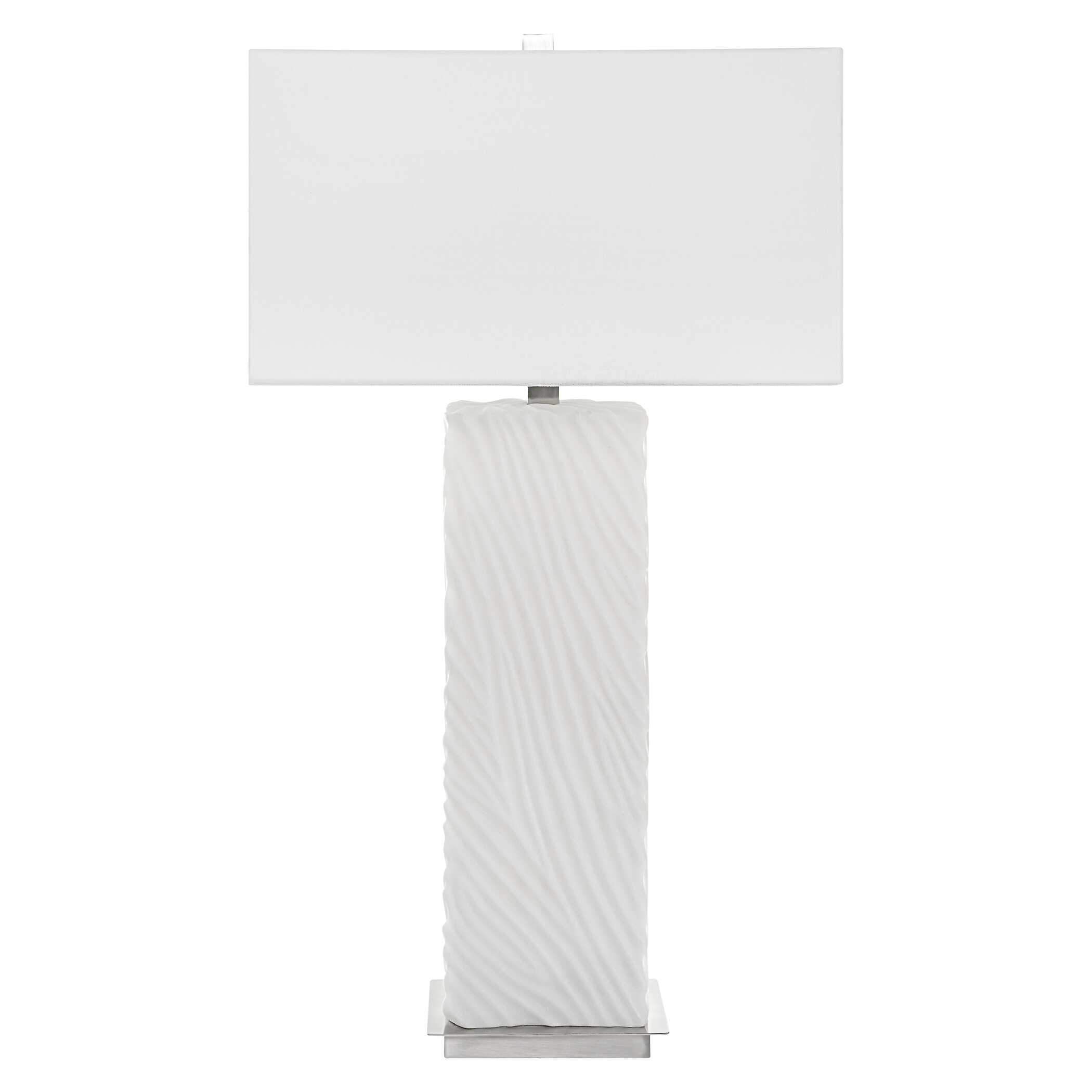 Pillar White Marble Table Lamp large image 