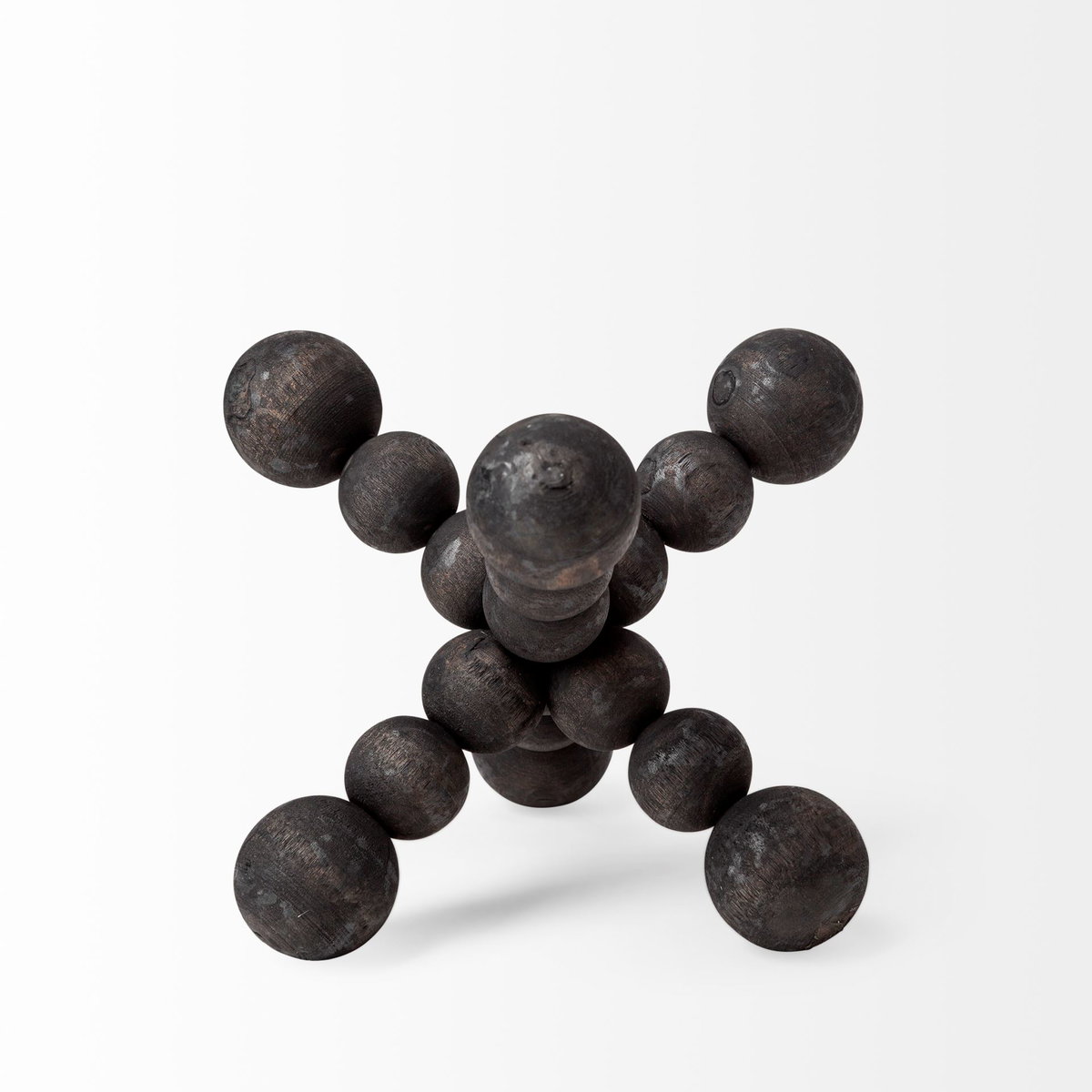 Carollan I (Small) 7L x 7W Black Geometric Wood Ball Jack, Decorative Object by Mercana, 6.69" length x 6.69" width x 6.69" height View 6