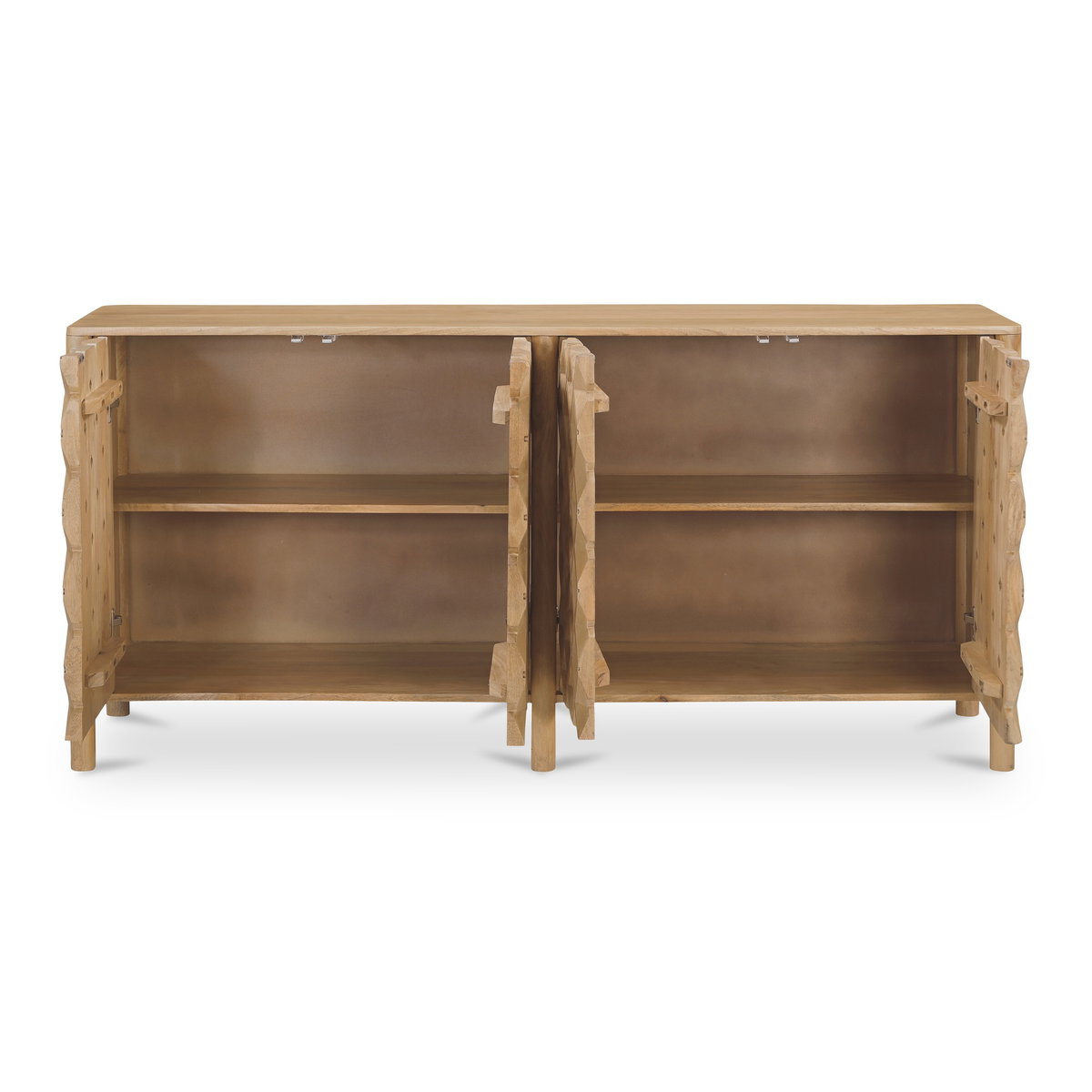 Fulton 4 Door Sideboard Natural, Cabinets & Sideboard by Moe's Home, 72" width x 34" height x 19" depth View 4