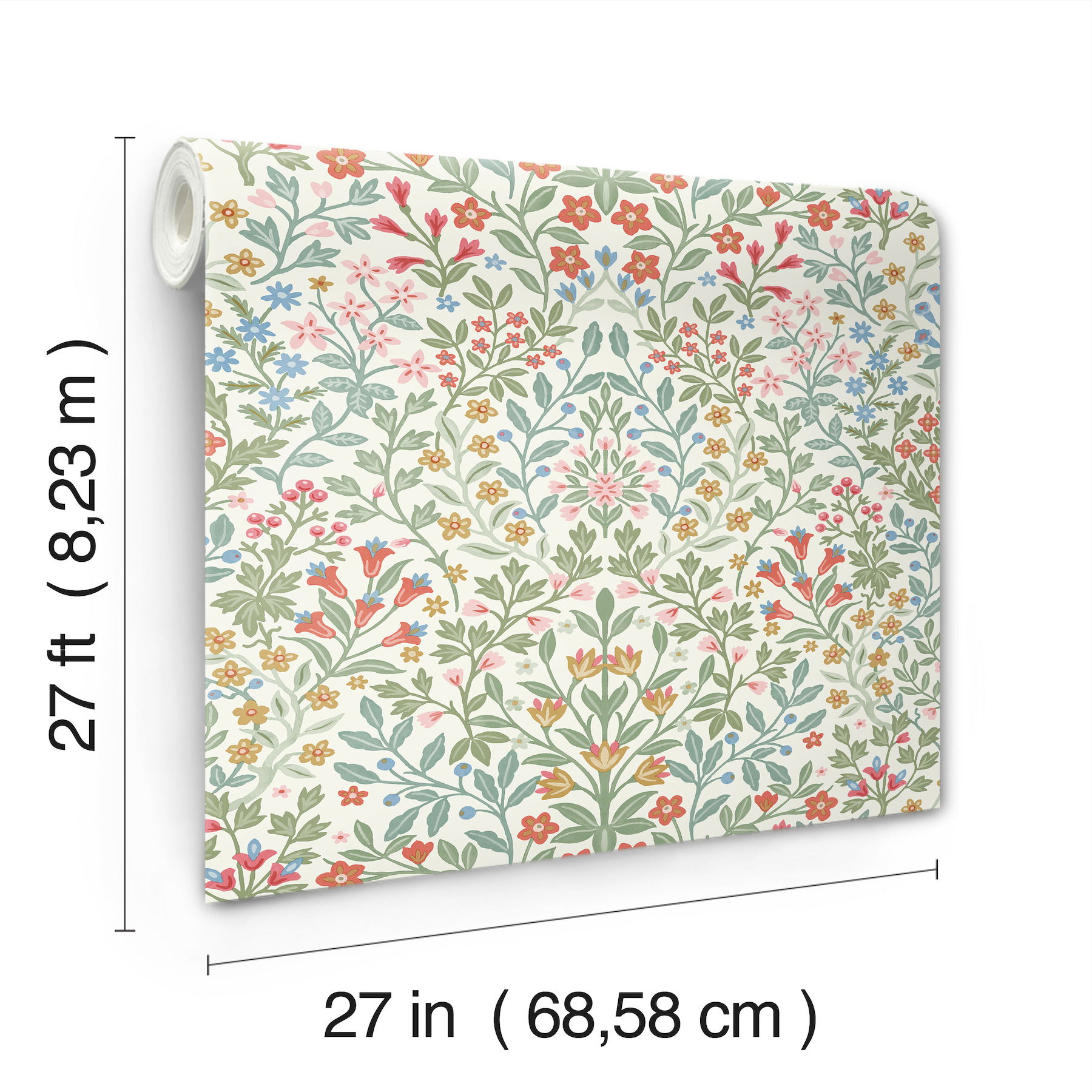 Garden White & Multicolor Terrace Wallpaper large image 