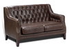 Brooks Leather Tufted 2 Seat Sofa, by Sarreid, 2'8" length x 4'6" width x 2'9" height thumbnail 1