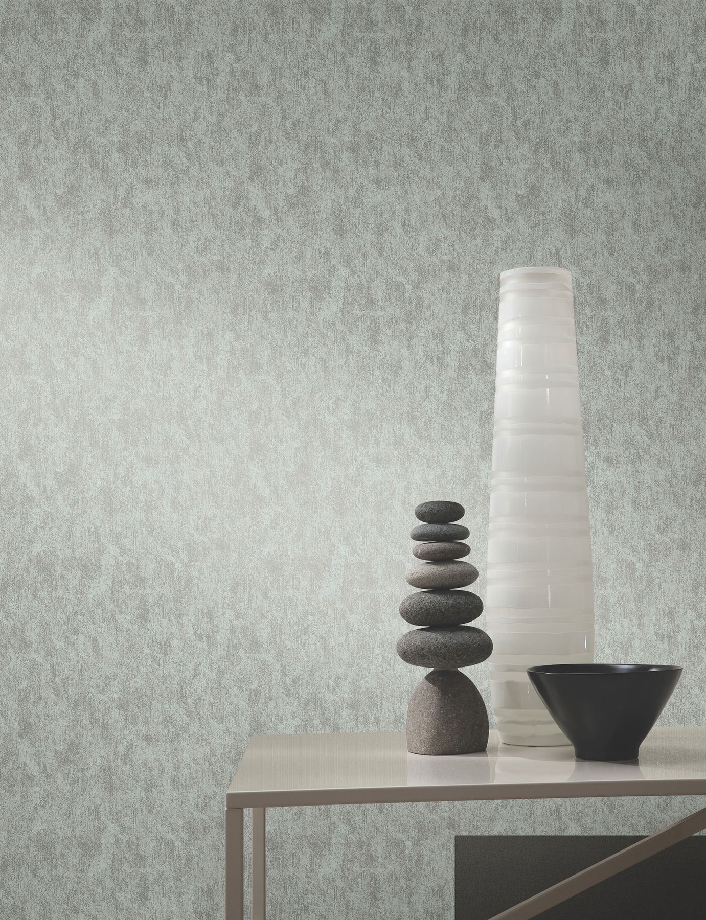 Shimmering Patina Spa & Silver Wallpaper large image 