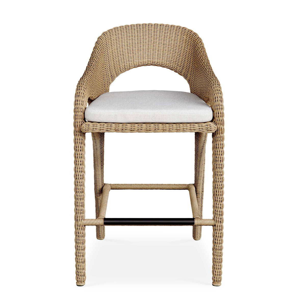 Kavali Outdoor Wicker Barstool, Outdoor Stool by Uttermost, 1'11" width x 3'6" height x 2'1.75" depth View 1