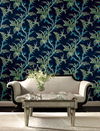 Enchanted Fern Navy & Green Wallpaper, by York Wall, 27' length x 2'3" width x 0.02" depth thumbnail 3