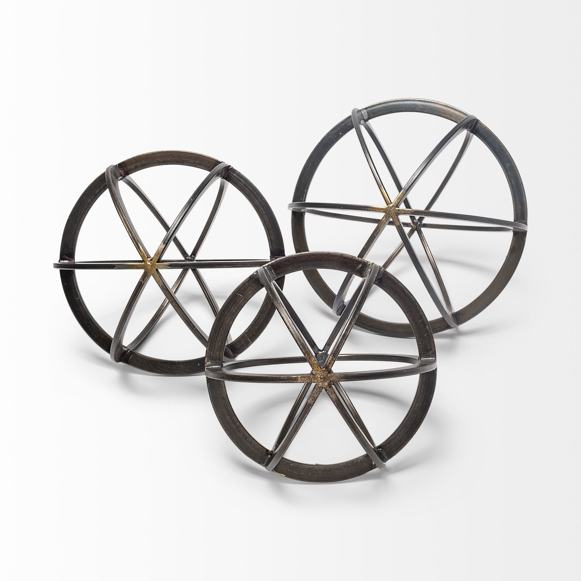 Galenna II (Medium) 9L x 9W Black Metal Circular Decorative Orb, Decorative Object by Mercana, 8.86" length x 8.86" width x 8.86" height View 5