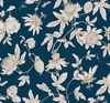 Passion Flower Toile Navy Wallpaper thumbnail 0