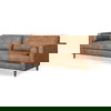 Loretta  Cognac Brown Faux Leather Three Seater Sofa with Two Bolster Cushions thumbnail 0