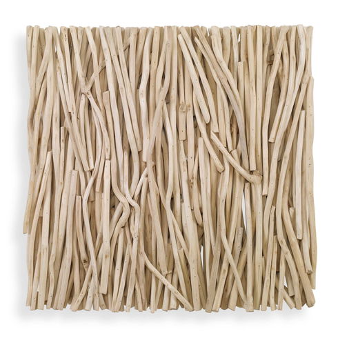 Gathered Teak Square Bleached Wood Wall Decor