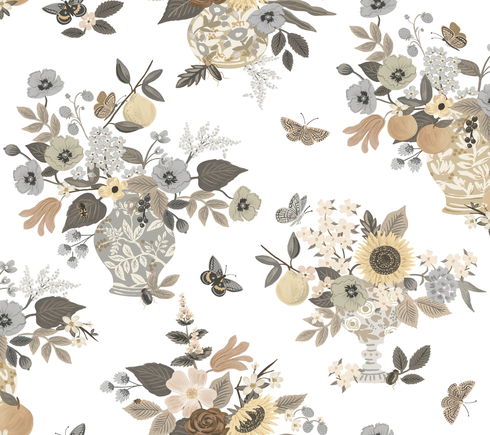 Flower Studies Linen Wallpaper