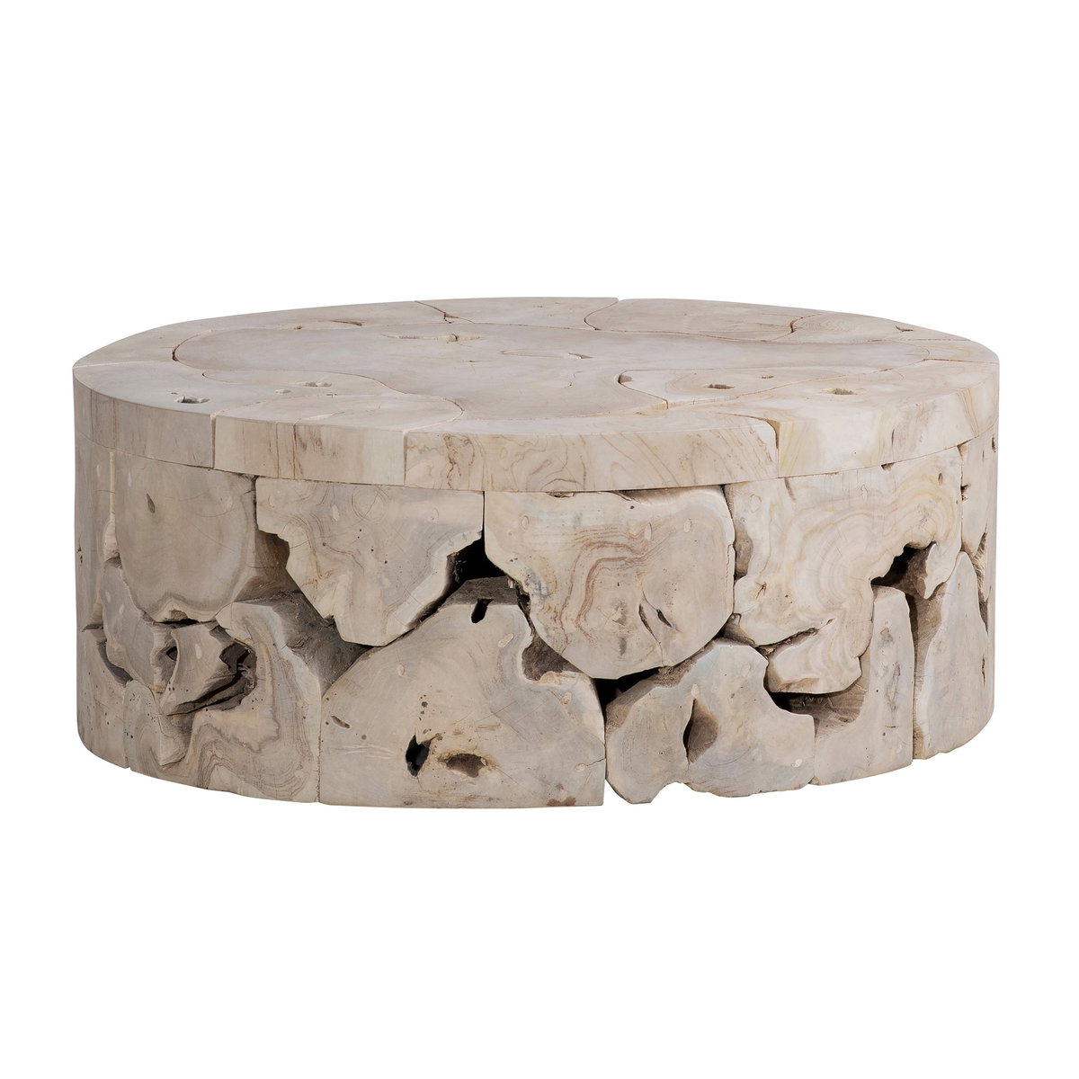 Briar Round Coffee Table Blch, by Dovetail, 39" width x 16" height x 39" depth View 1