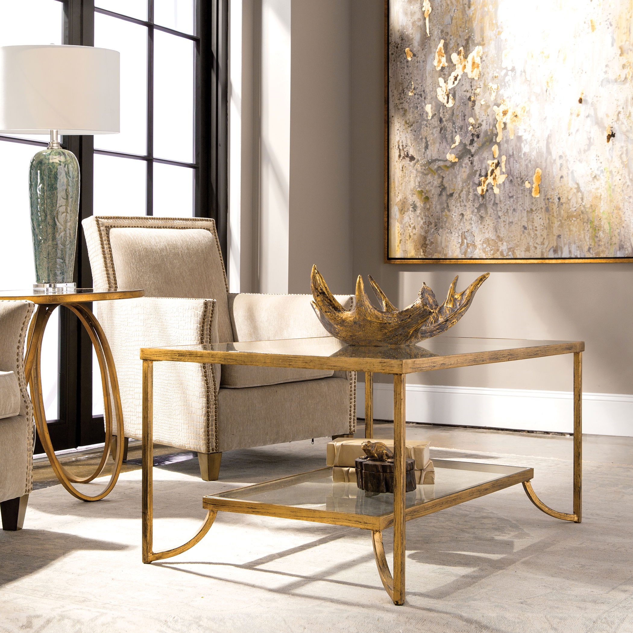 Katina Gold Leaf Coffee Table large image 