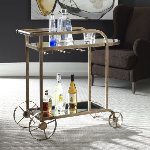 Carrinho Antique Brass Bar Cart