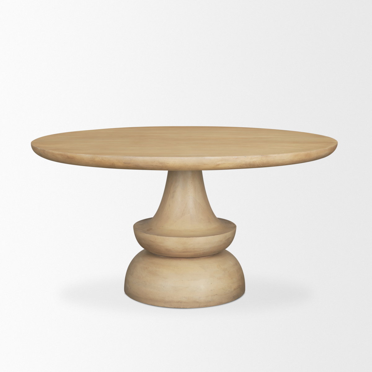 Crossman 60' Round Pedestal Dining Table | Modern | Blonde Wood | Seats 6, by Mercana, 60" length x 60" width x 30" height View 4