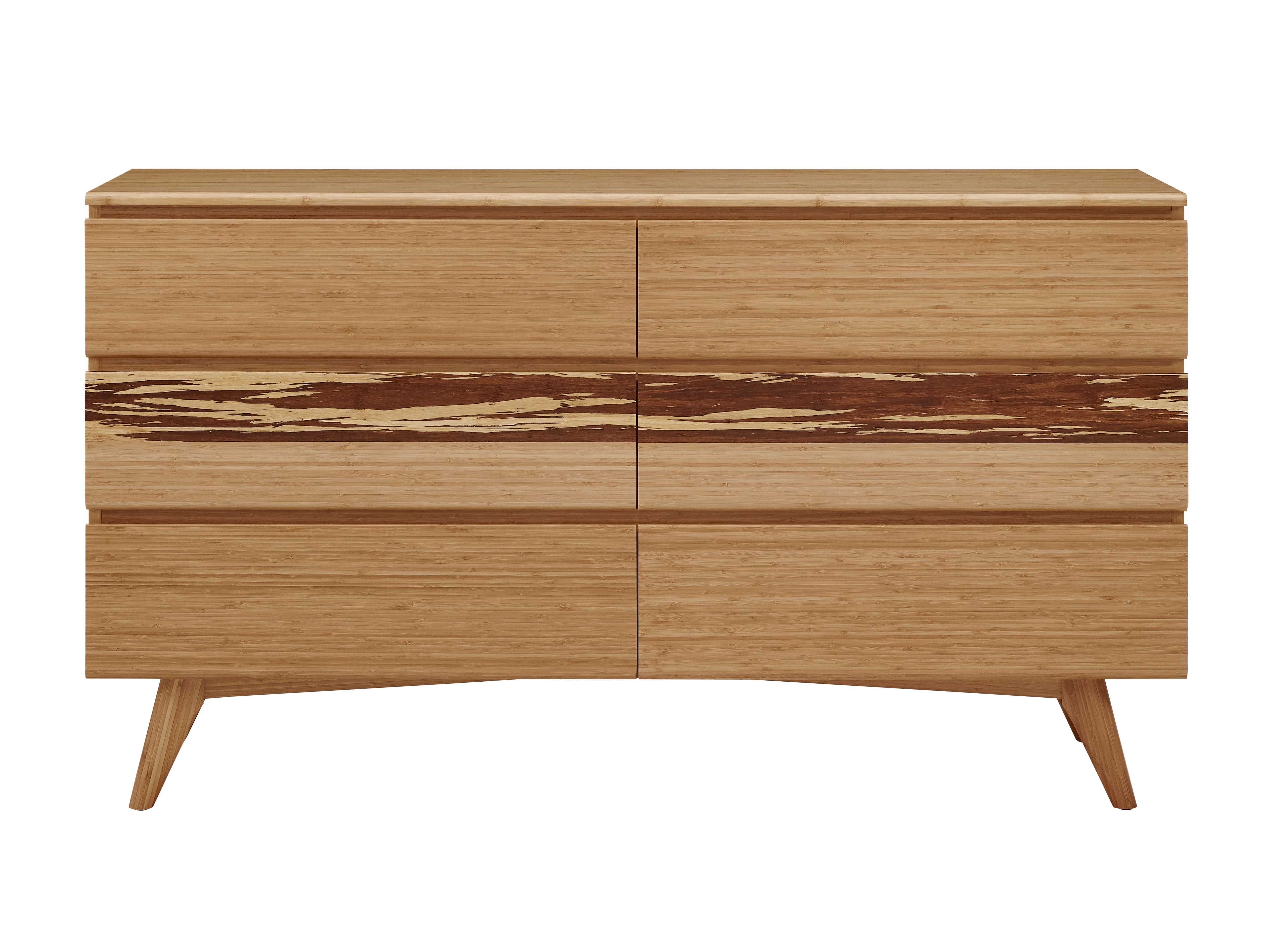 Azara Six Drawer Double Dresser, Caramelized, by Greenington, 19" length x 64" width x 36" height View 8