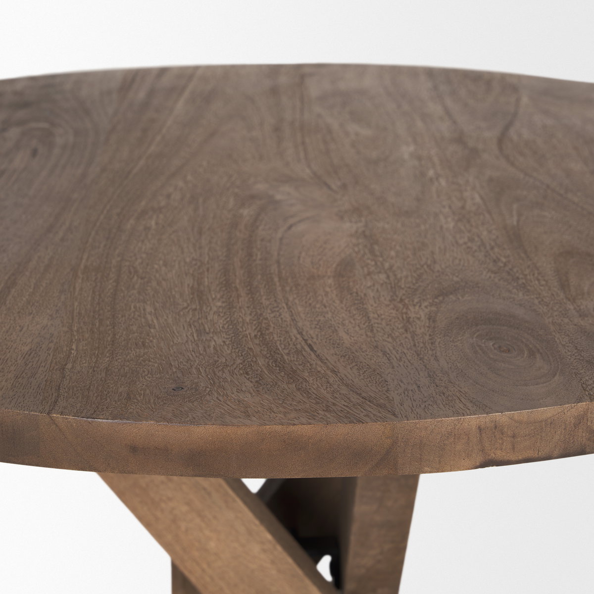 Solana Medium Brown Wood Foyer Table, Side & End Table by Mercana, 32" length x 32" width x 30" height View 7