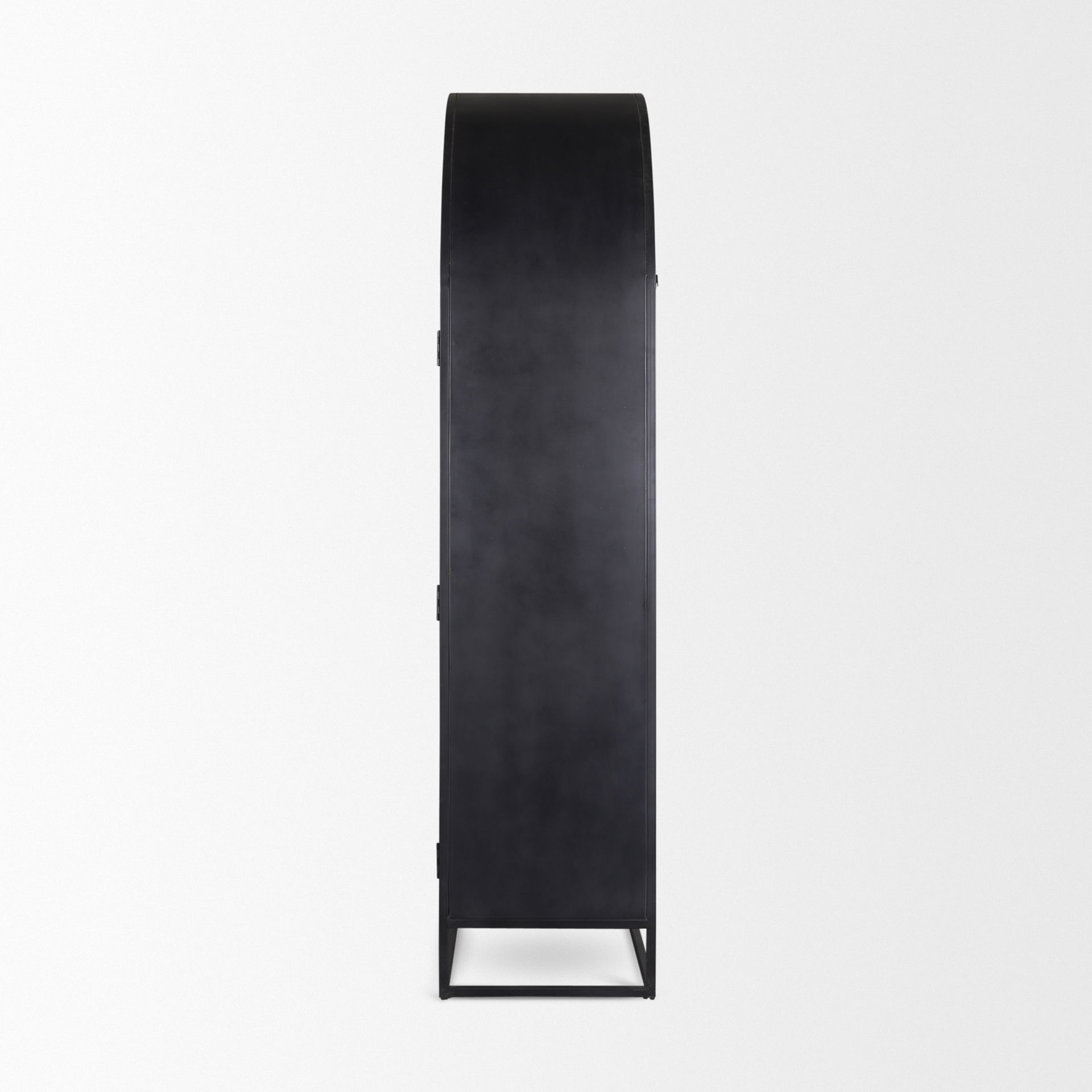 Sloan 42W x 80H Black Wood with Black Metal Frame Arched Cabinet, Cabinets & Sideboard by Mercana, 42" length x 18.5" width x 80" height View 7