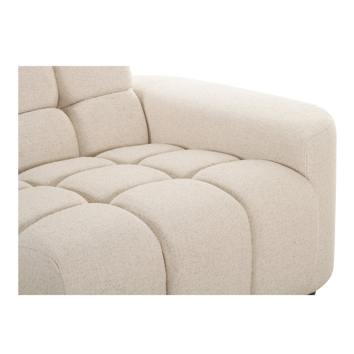 Roman L-shaped Sectional Oat, Sectional Sofa by Moe's Home, 118" width x 26.5" height x 118" depth View 6