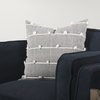 Linda 20 x 20 Navy And Cream With White Detail Decorative Pillow Cover, by Mercana, 20" length x 20" width x 0.2" height thumbnail 5