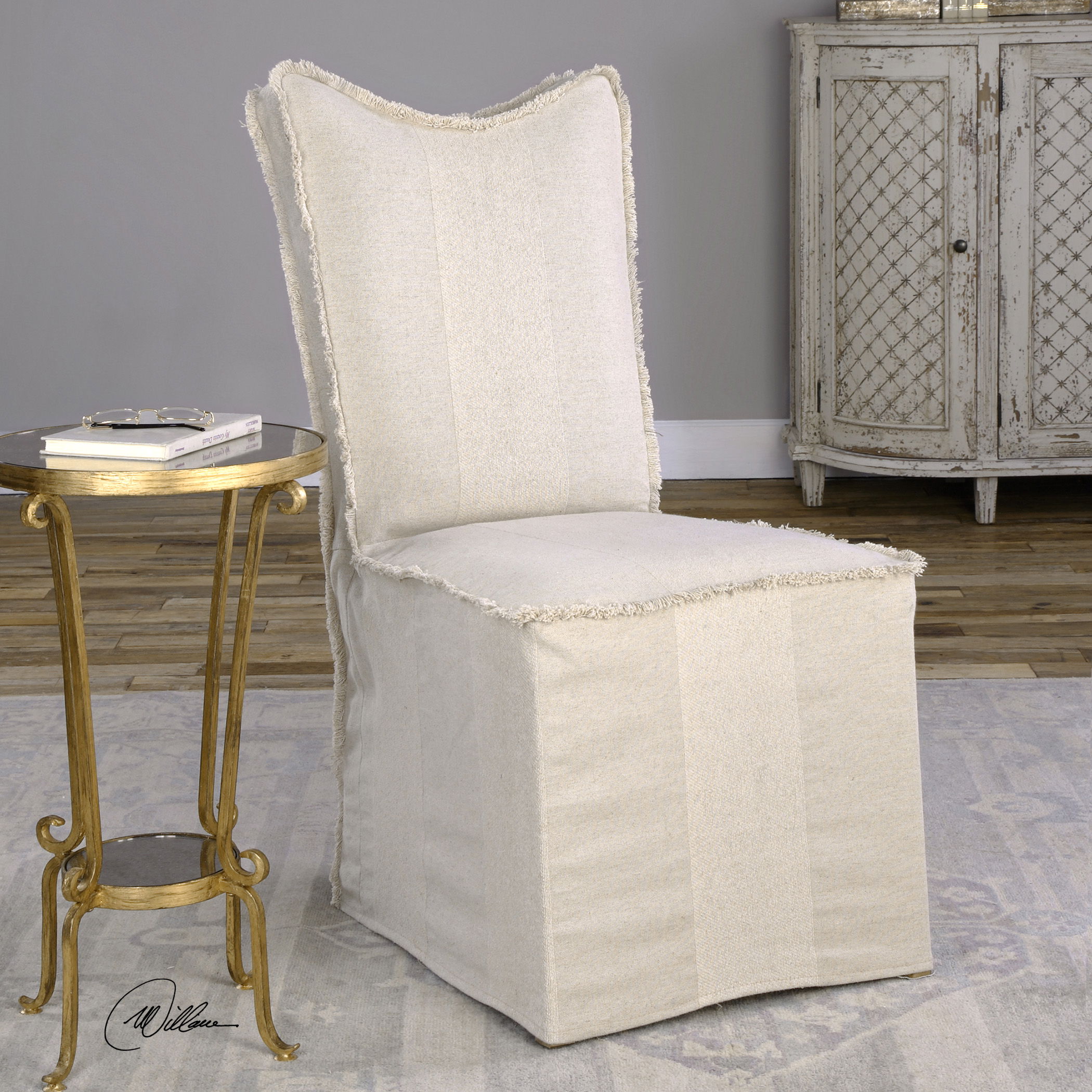 Lenore Armless Chairs, Flax, Set Of 2 large image 