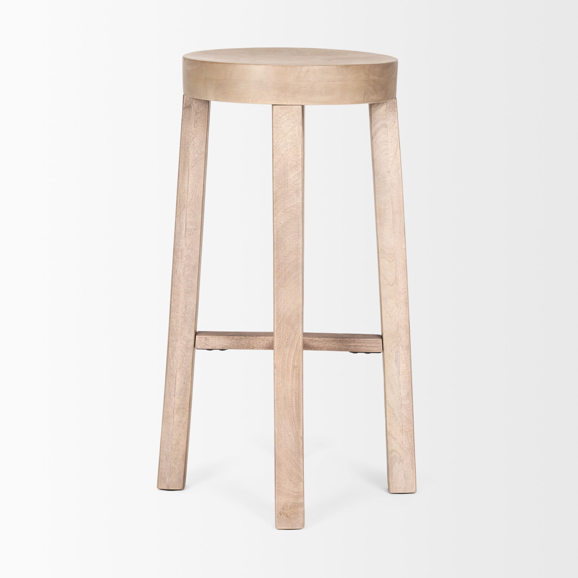 Brahma 30' Total Height White Washed Wood Stool large image 