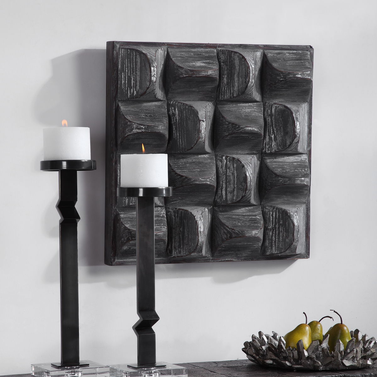 Pickford Wood Wall Decor, Sculptural Wall Art by Uttermost, 20.12" width x 20.12" height x 4.5" depth View 5